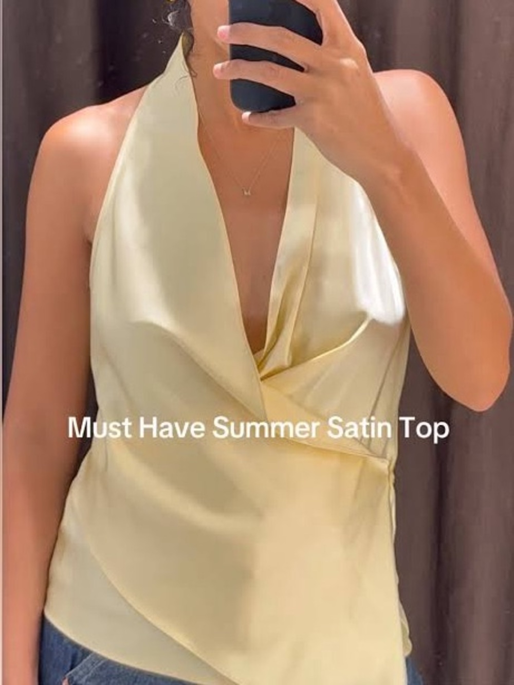 Zara Satin Yellow Halter Top!